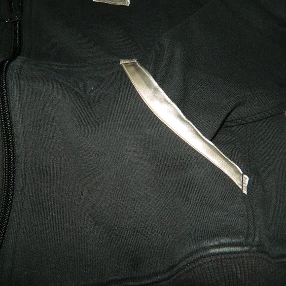 Vintage Nike Hoodie Track Jacket Dark Grey w/Satin Detail Trim , Med - Picture 5 of 10